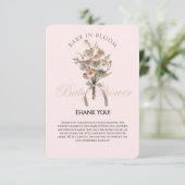 Pressed Wildblume Baby in Bloom Boho Babydusche Dankeskarte (Stehend Vorderseite)