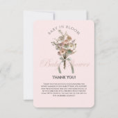 Pressed Wildblume Baby in Bloom Boho Babydusche Dankeskarte (Vorderseite)