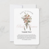 Pressed Wildblume Baby in Bloom Boho Babydusche Dankeskarte (Vorderseite)