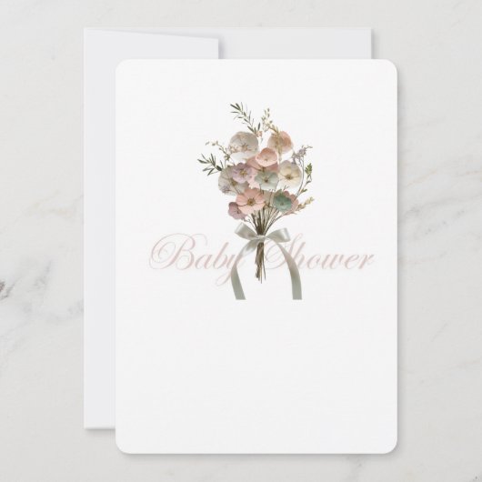 Pressed Wildblume Baby in Bloom Boho Babydusche Einladung (Rückseite)