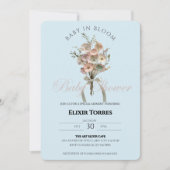 Pressed Wildblume Baby in Bloom Boho Babydusche Einladung (Vorderseite)