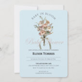 Pressed Wildblume Baby in Bloom Boho Babydusche Einladung (Vorderseite)