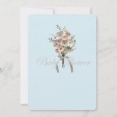 Pressed Wildblume Baby in Bloom Boho Babydusche Einladung (Rückseite)