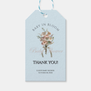 Pressed Wildblume Baby in Bloom Boho Babydusche Geschenkanhänger