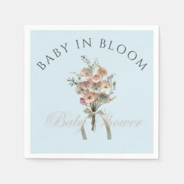 Pressed Wildblume Baby in Bloom Boho Babydusche Serviette