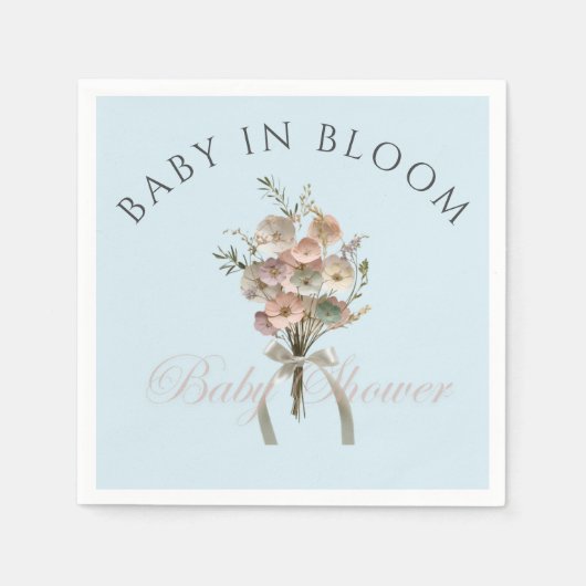 Pressed Wildblume Baby in Bloom Boho Babydusche Serviette (Vorderseite)