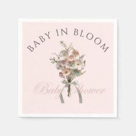 Pressed Wildblume Baby in Bloom Boho Babydusche Serviette