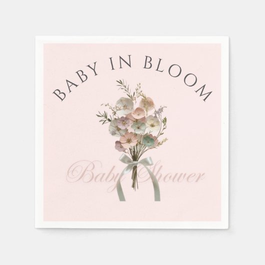 Pressed Wildblume Baby in Bloom Boho Babydusche Serviette (Vorderseite)
