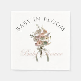 Pressed Wildblume Baby in Bloom Boho Babydusche Serviette