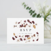 Pressed Wildblume Wedding RSVP Card (Stehend Vorderseite)