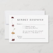 Pressed Wildblume Wedding RSVP Card (Rückseite)