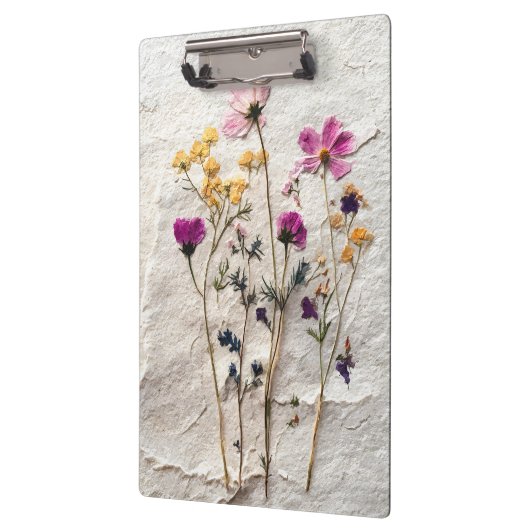 Pressed Wildflower Botanical Art Clipboard Klemmbrett (Links)