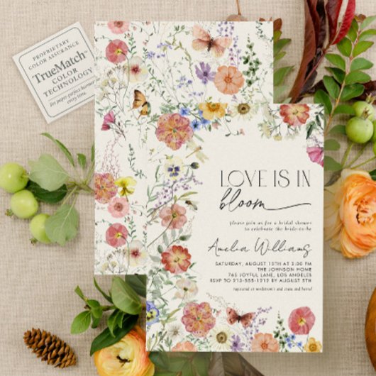 Pressed Wildflower Love In Bloom Bridal Shower Einladung