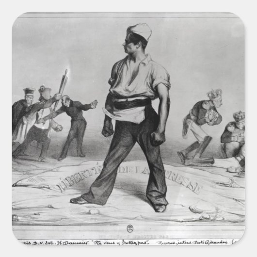 Pressefreiheit Quadratischer Aufkleber (Vorderseite)