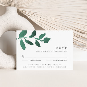 Pressen der RSVP-Karte für botanische Mahlzeiten RSVP Karte