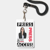 Pressereferent Ausweis (Vorderseite mit Lanyard)