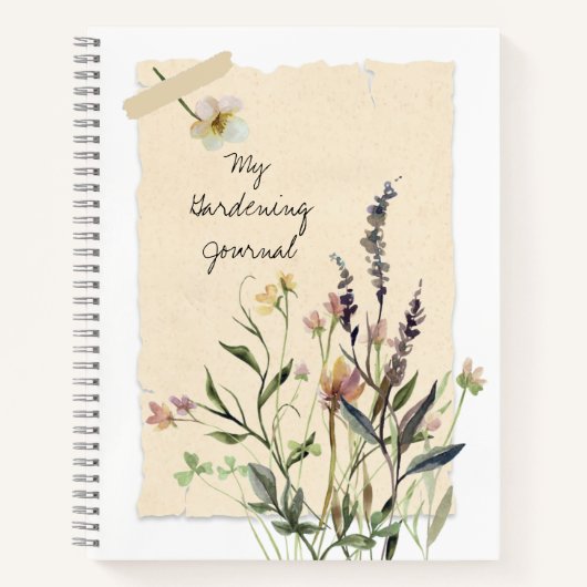 Pressierte Blume Gartenzeitung Notizblock (Vorderseite)
