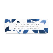 Pressierte botanische Rücksendeadresse | Indigo (Vorne)