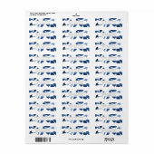 Pressierte botanische Rücksendeadresse | Indigo (Vorne)