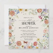 Pressierte Wildblume Blumenrahmen-Polterabend Einladung (Vorderseite)