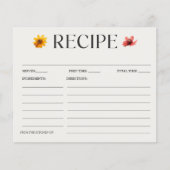 Pressierte Wildblumen Brautparty Rezept-Karte (Vorderseite)