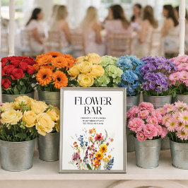 Pressierte Wildblumen Kinderdusche Blume Bar-Zeich Poster