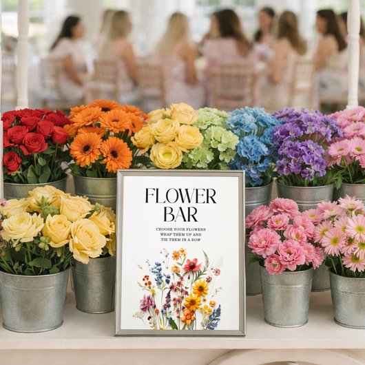 Pressierte Wildblumen Kinderdusche Blume Bar-Zeich Poster