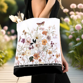 Presskraft-Wildblumen Weißkernmonogramm Tasche