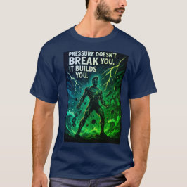 Pressure Builds You: Motivational Superhero Poster T-Shirt