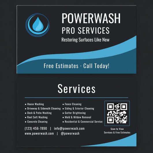 Pressure Washer QR Code Professional Visitenkarte