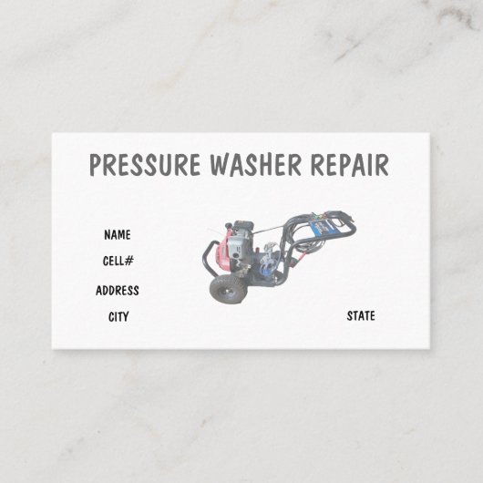 Pressure Washer Repair Visitenkarte (Vorderseite)