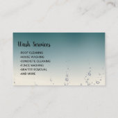 Pressure Washing Bubbles Teal Power Wash Cleaning Visitenkarte (Rückseite)