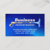 Pressure Washing Modern Blue Gold Cleaning Service Visitenkarte (Vorderseite)