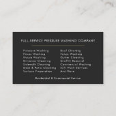 Pressure Washing Power Wash Visitenkarte (Rückseite)