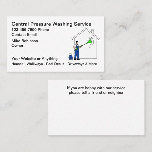 Pressure Washing Services Business Cards Visitenkarte (Vorne/Hinten)
