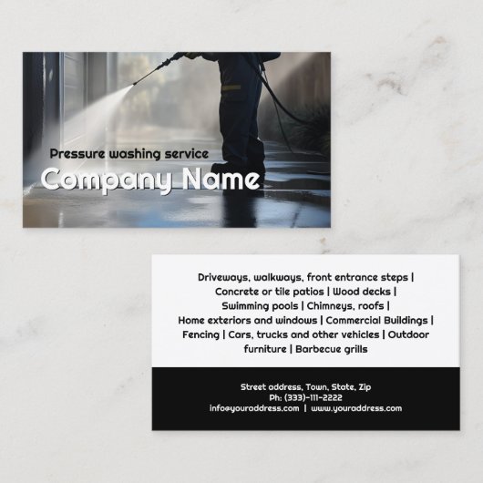Pressure Washservice House Exterior Cleaner Visitenkarte (Vorne/Hinten)