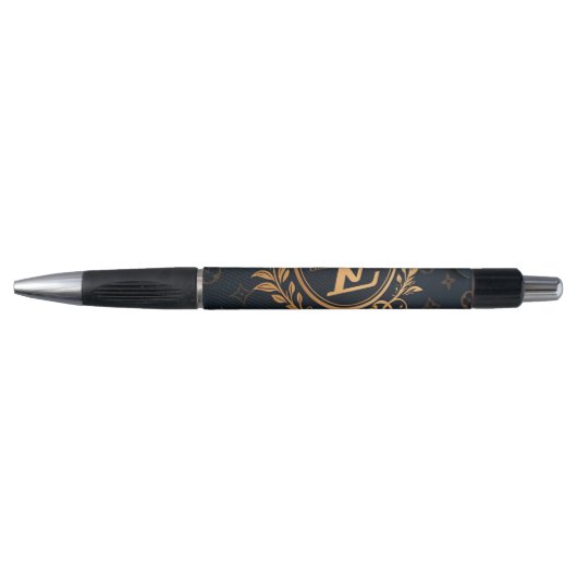 Prestige Ballpoint Pen – Royal Monogram "N" in Gol Kugelschreiber (Vorderseite)