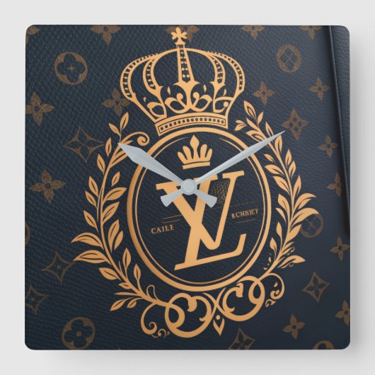 Prestige Ballpoint Pen – Royal Monogram "N" in Gol Quadratische Wanduhr (Vorderseite)