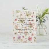 Prestige Blume Elegante Hochzeit Einladung (Stehend Vorderseite)