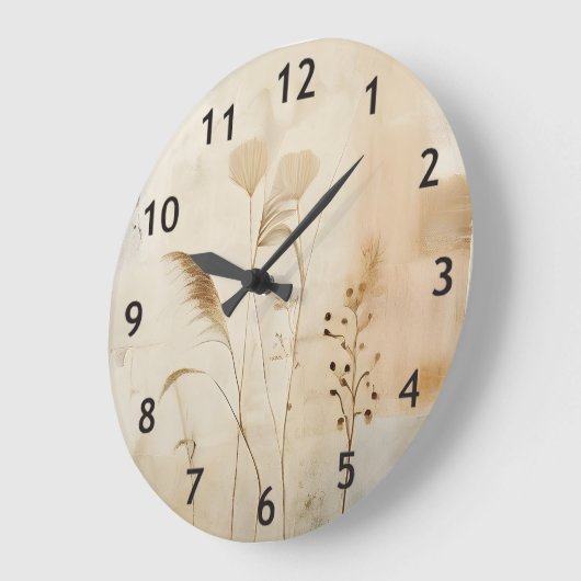 Prestige Blume und Gras Große Wanduhr (Winkel)