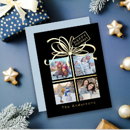 Prestige Foto Gold Black Weihnachtskarte Folien Feiertagspostkarte