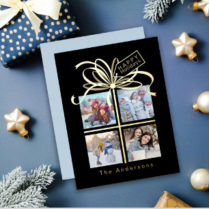 Prestige Foto Gold Black Weihnachtskarte Folien Feiertagspostkarte