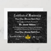 Prestige Glory Baptist Church Certificate (Vorne/Hinten)