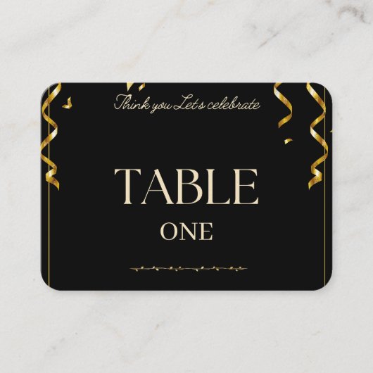 Prestige Gold Retirement Celebration Table Number Platzkarte (Vorderseite)