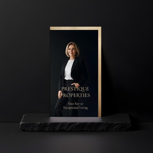 Prestige Luxury Realtor Law Firm Gold & Black Luxe Visitenkarte