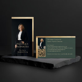 Prestige Luxury Realtor Law Firm Gold & Black Luxe Visitenkarte