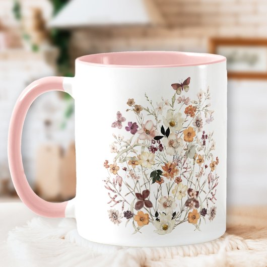 Prestige Wildblumen Cottailcore Pink Floral Tasse