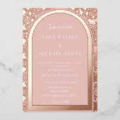 Prestigeträchtige Rose Gold Wedding (Solid) Folieneinladung (Vorderseite)