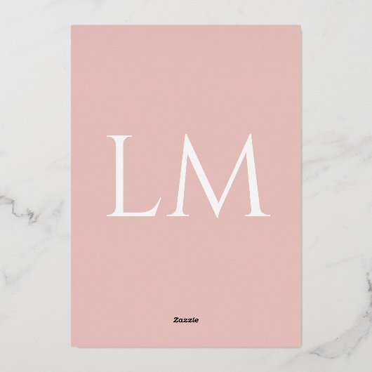 Prestigeträchtige Rose Gold Wedding (Solid) Folieneinladung (Rückseite)