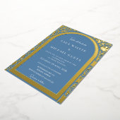 Prestigious Dusty Blue Wedding (Solid) Folieneinladung (Gedreht)